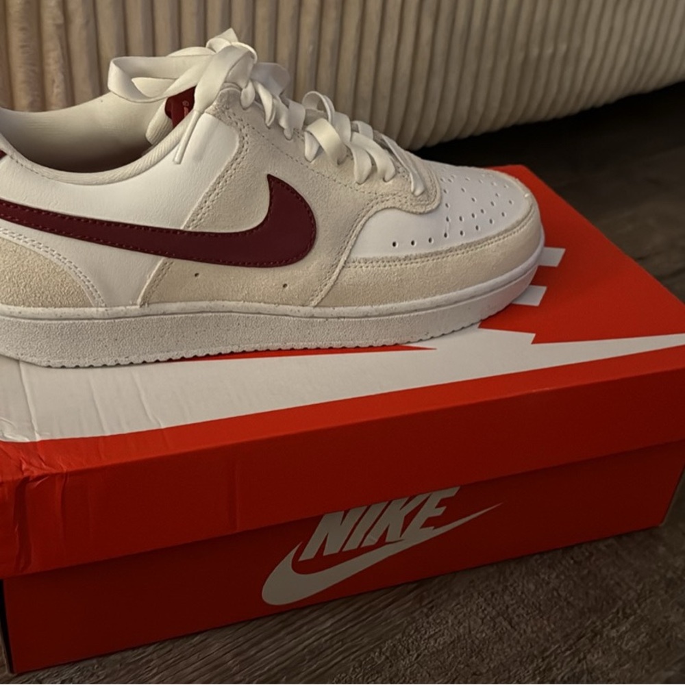 Nike Cream and Maroon Sneakers